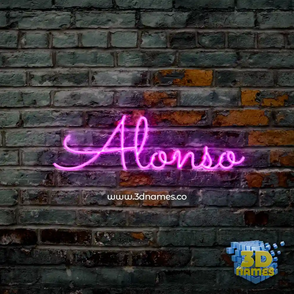 alonso in Pink Neon style - 3D name wallpaper