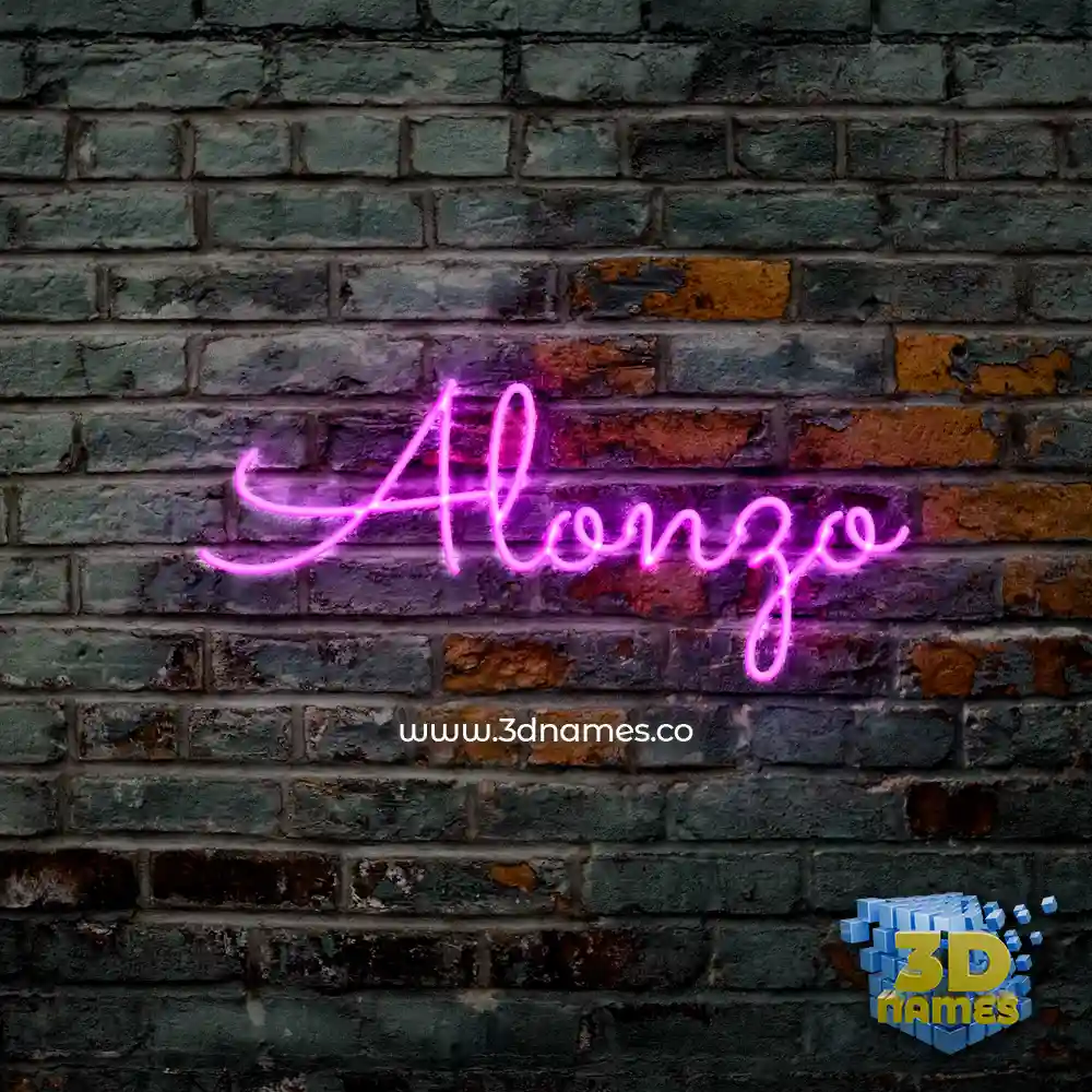 alonzo in Pink Neon style - 3D name wallpaper