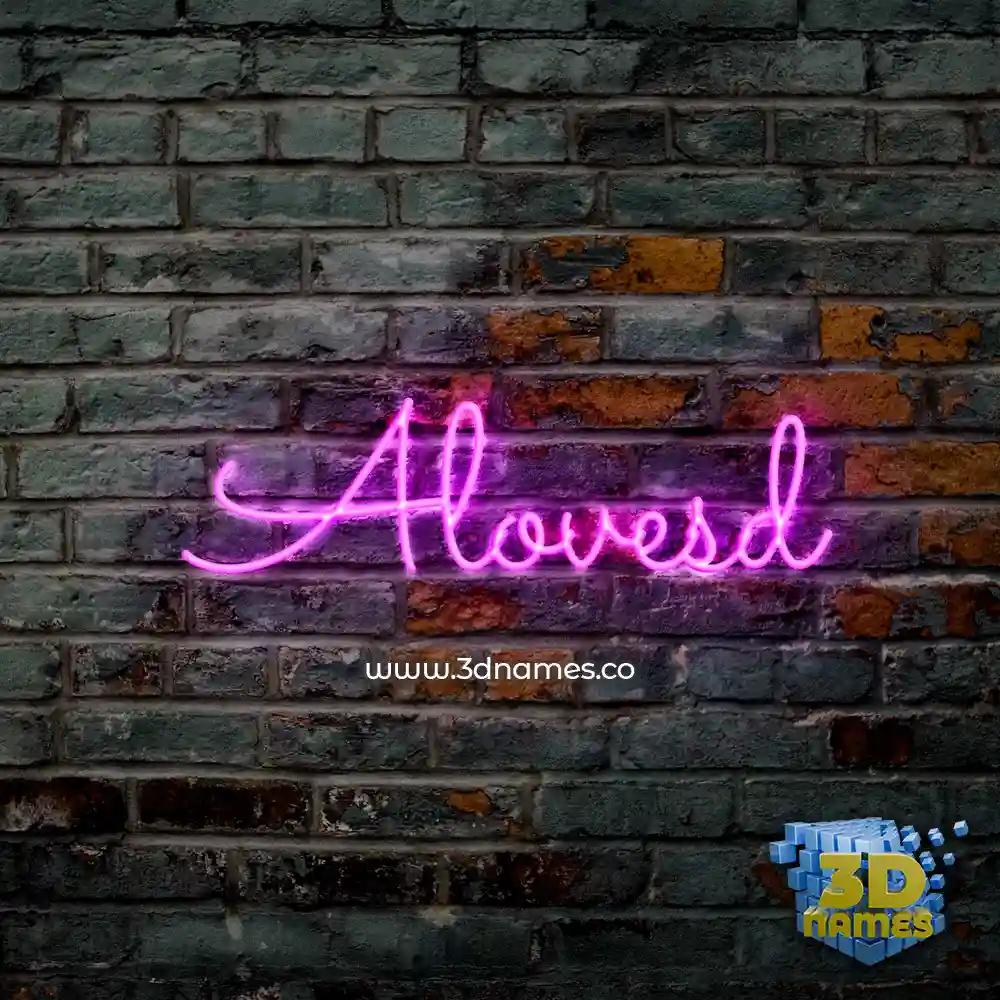 alovesd in Pink Neon style - 3D name wallpaper
