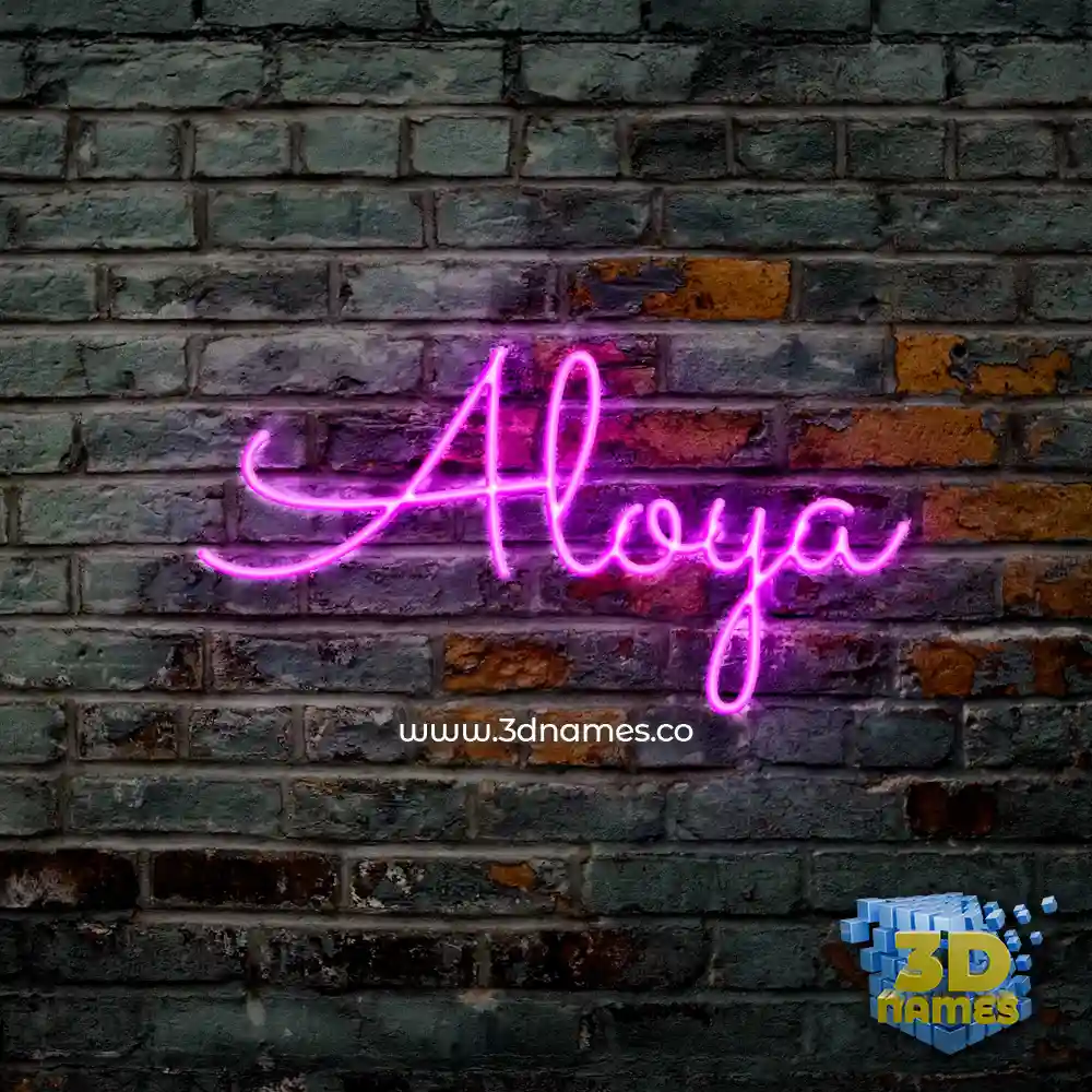 aloya in Pink Neon style - 3D name wallpaper