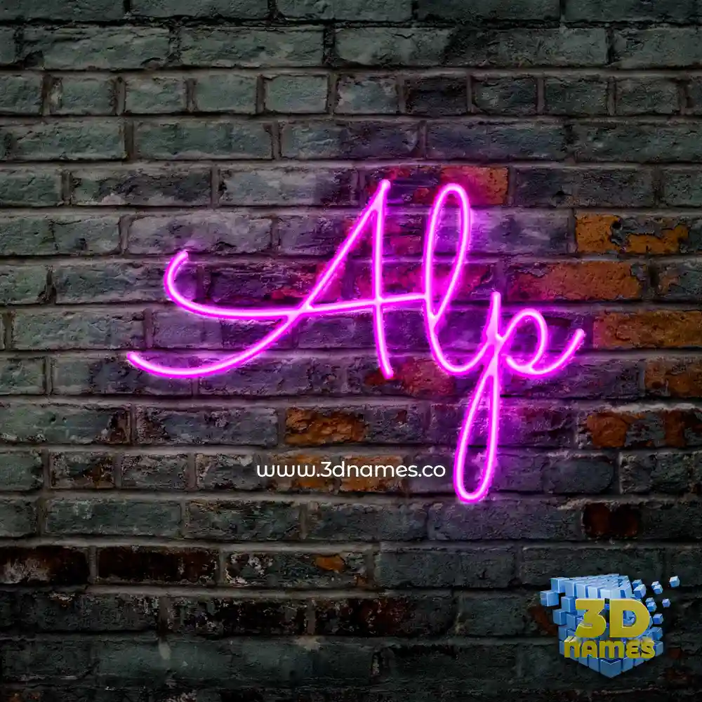 alp in Pink Neon style - 3D name wallpaper