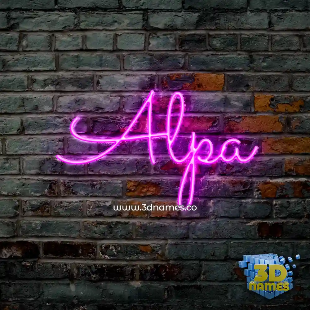 alpa in Pink Neon style - 3D name wallpaper