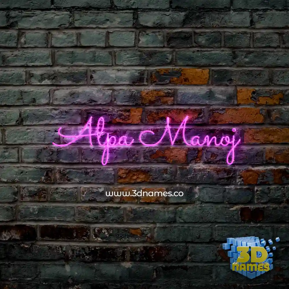 alpa manoj in Pink Neon style - 3D name wallpaper