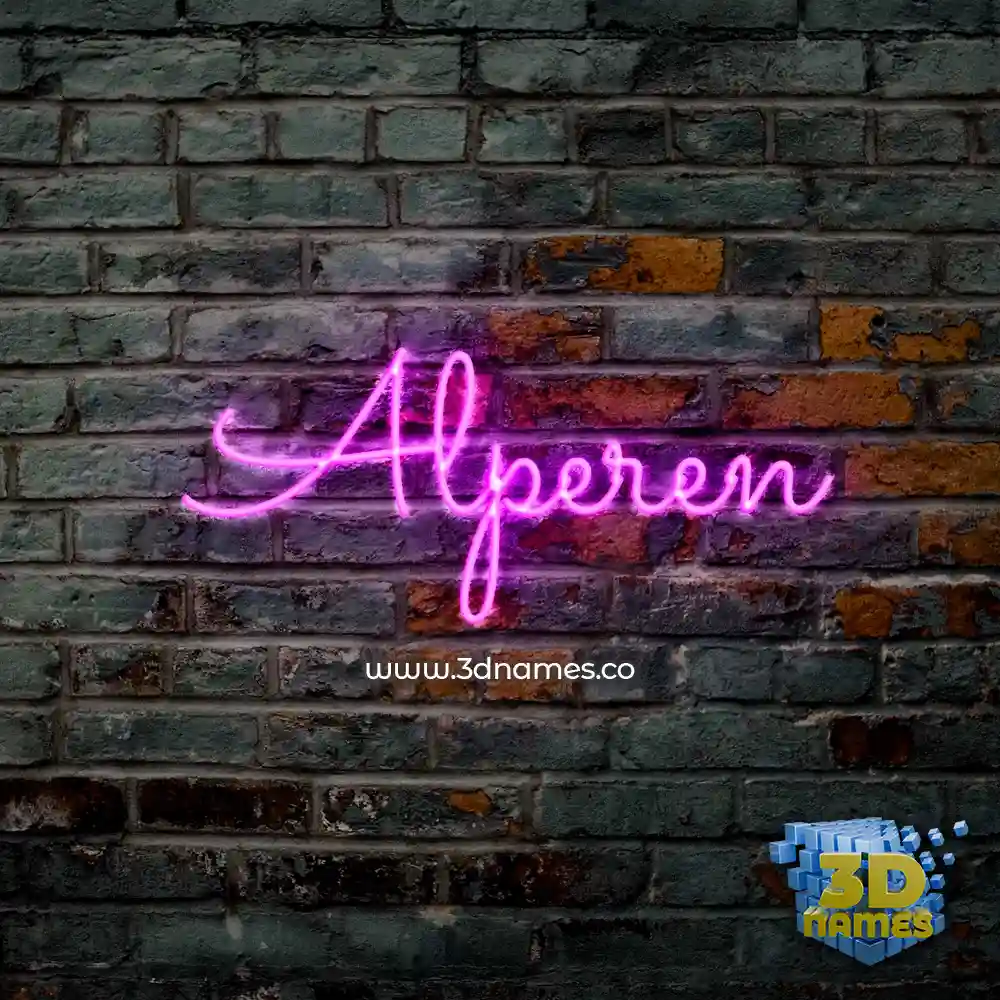 alperen in Pink Neon style - 3D name wallpaper