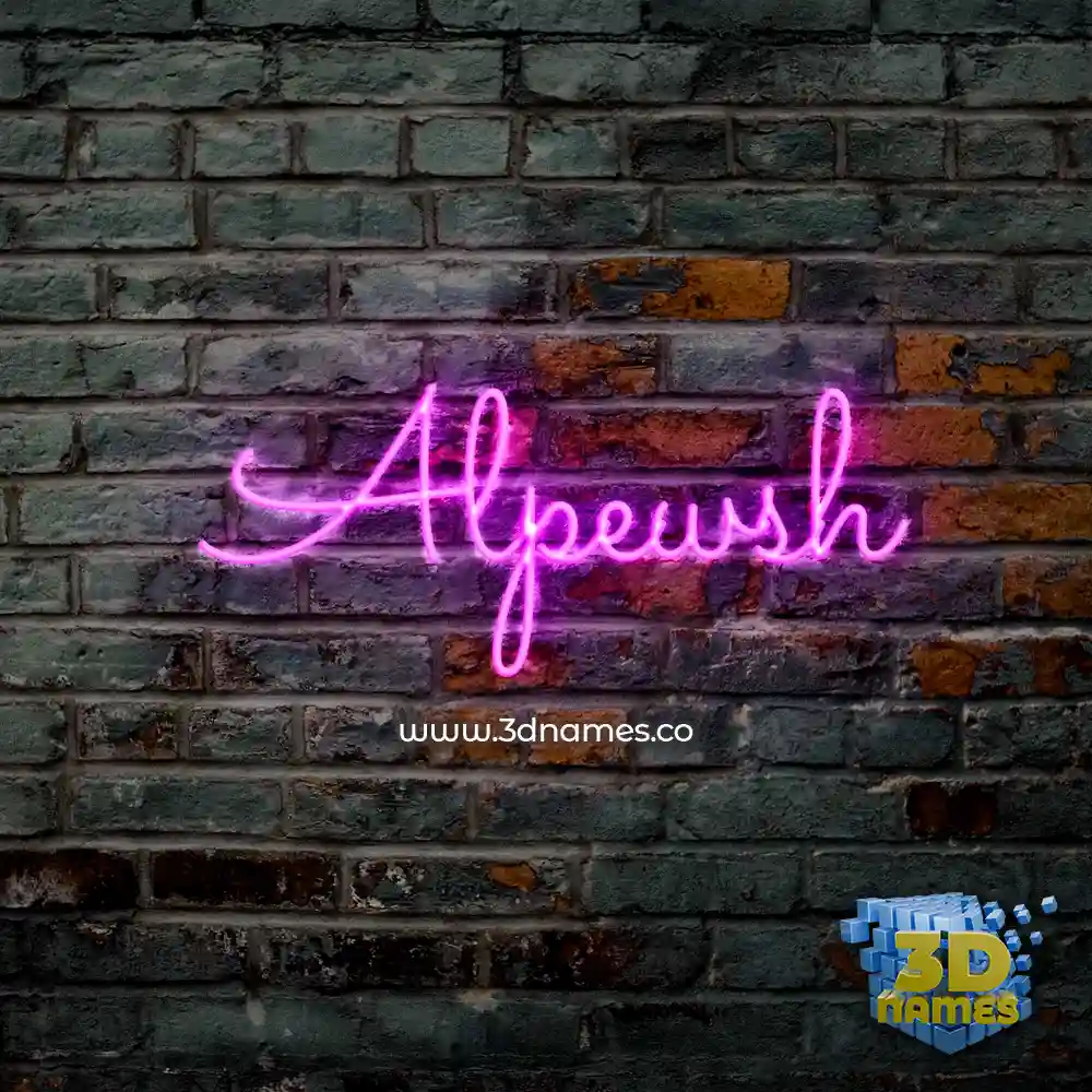 alpewsh in Pink Neon style - 3D name wallpaper