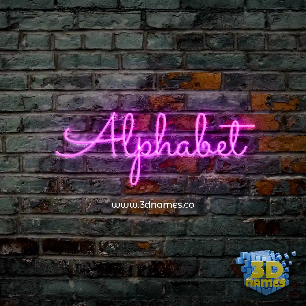 alphabet in Pink Neon style - 3D name wallpaper