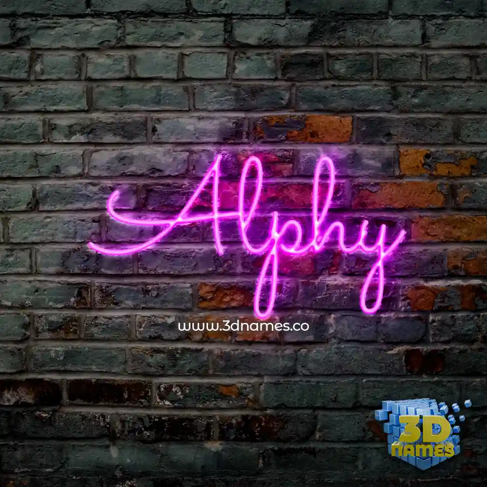 alphy in Pink Neon style - 3D name wallpaper