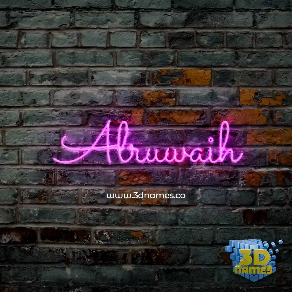 alruwaih in Pink Neon style - 3D name wallpaper