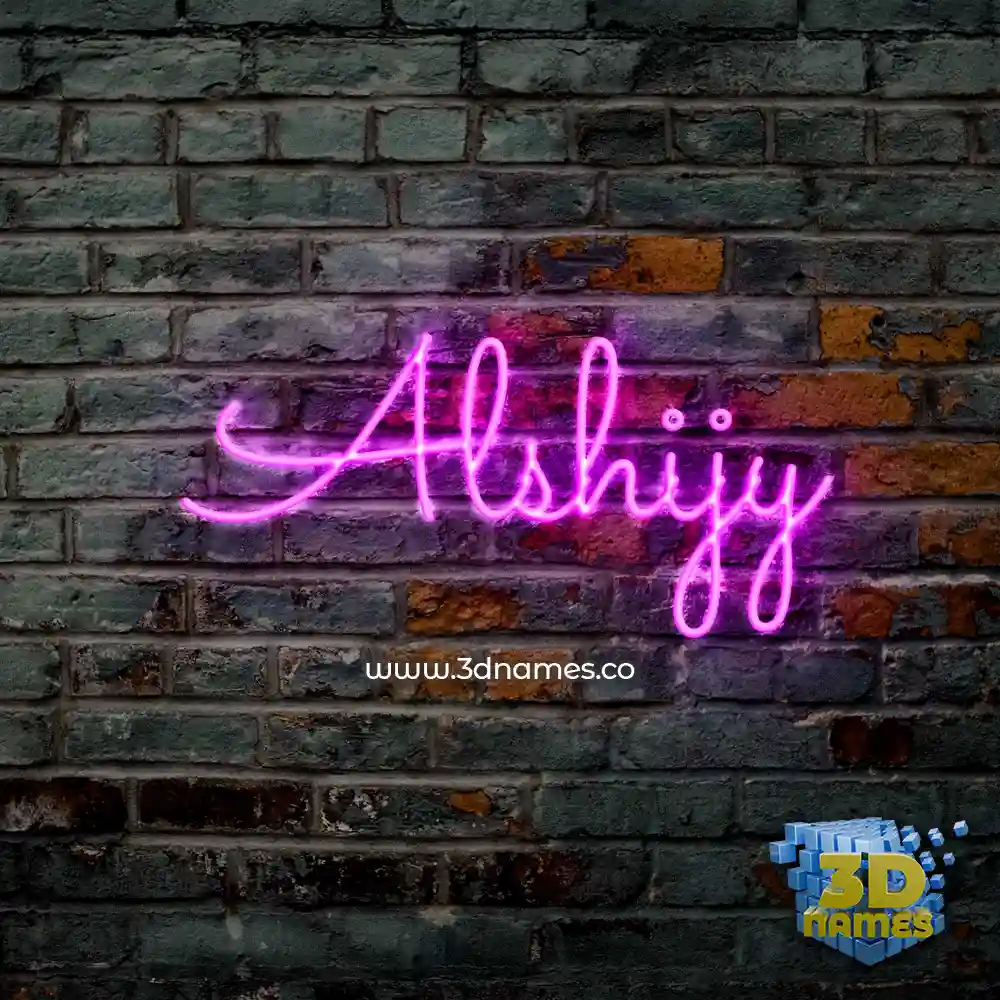 alshijy in Pink Neon style - 3D name wallpaper