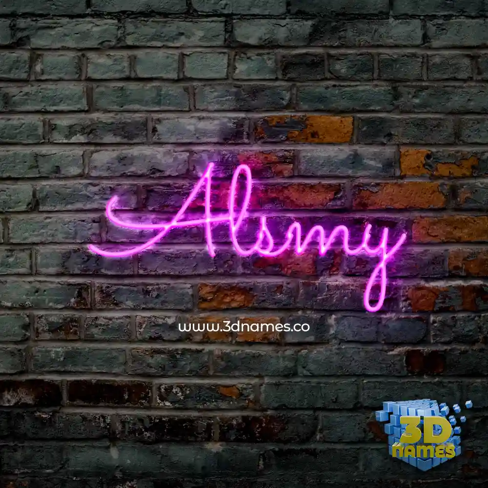 alsmy in Pink Neon style - 3D name wallpaper
