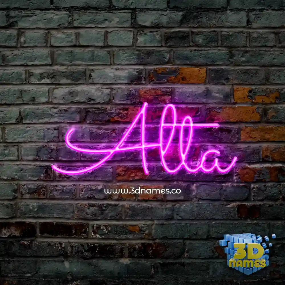 alta in Pink Neon style - 3D name wallpaper