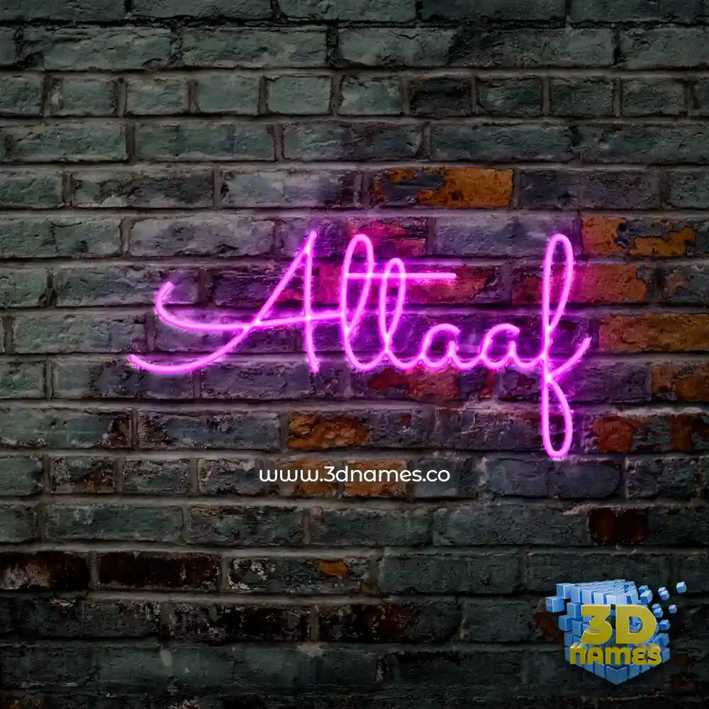 altaaf in Pink Neon style - 3D name wallpaper