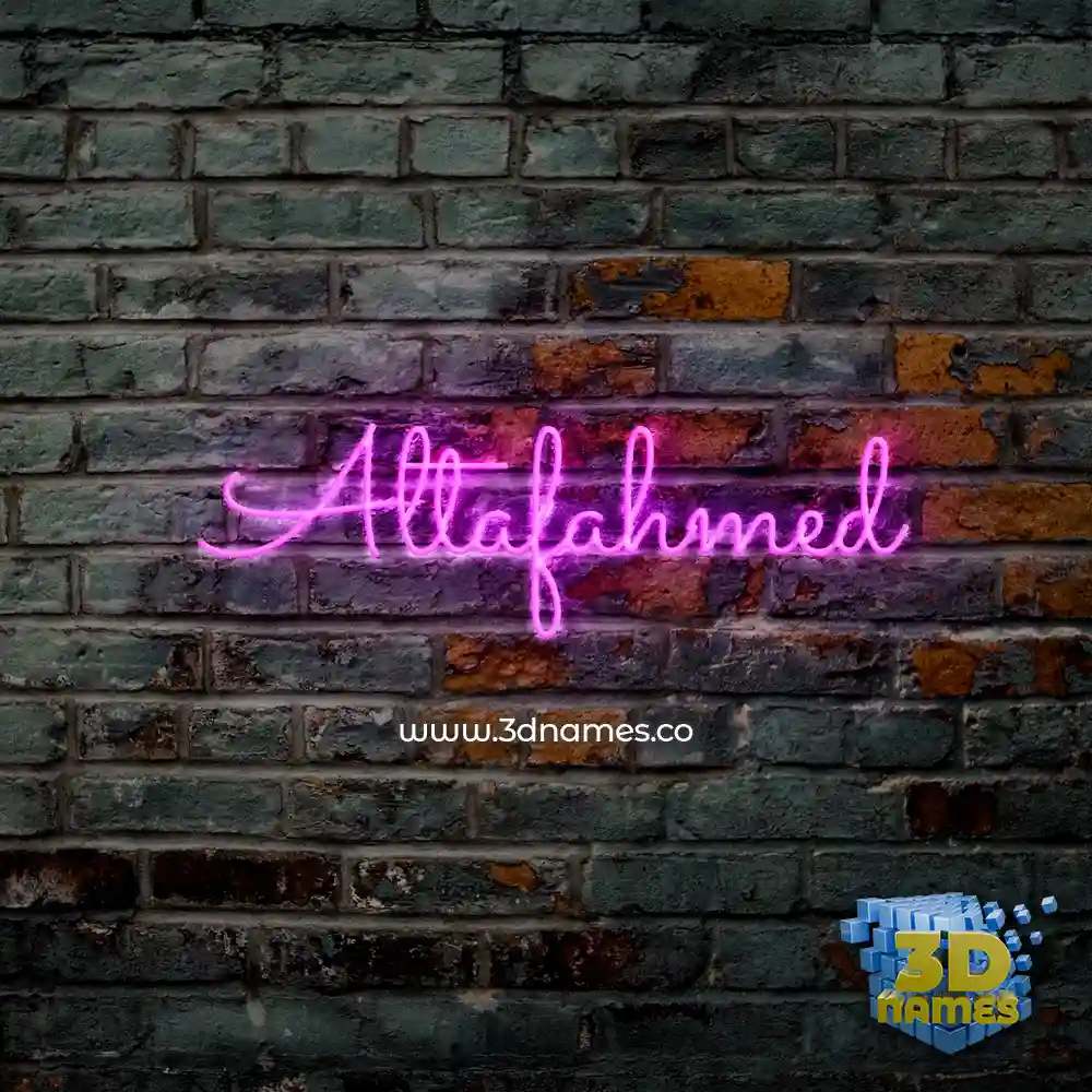 altafahmed in Pink Neon style - 3D name wallpaper