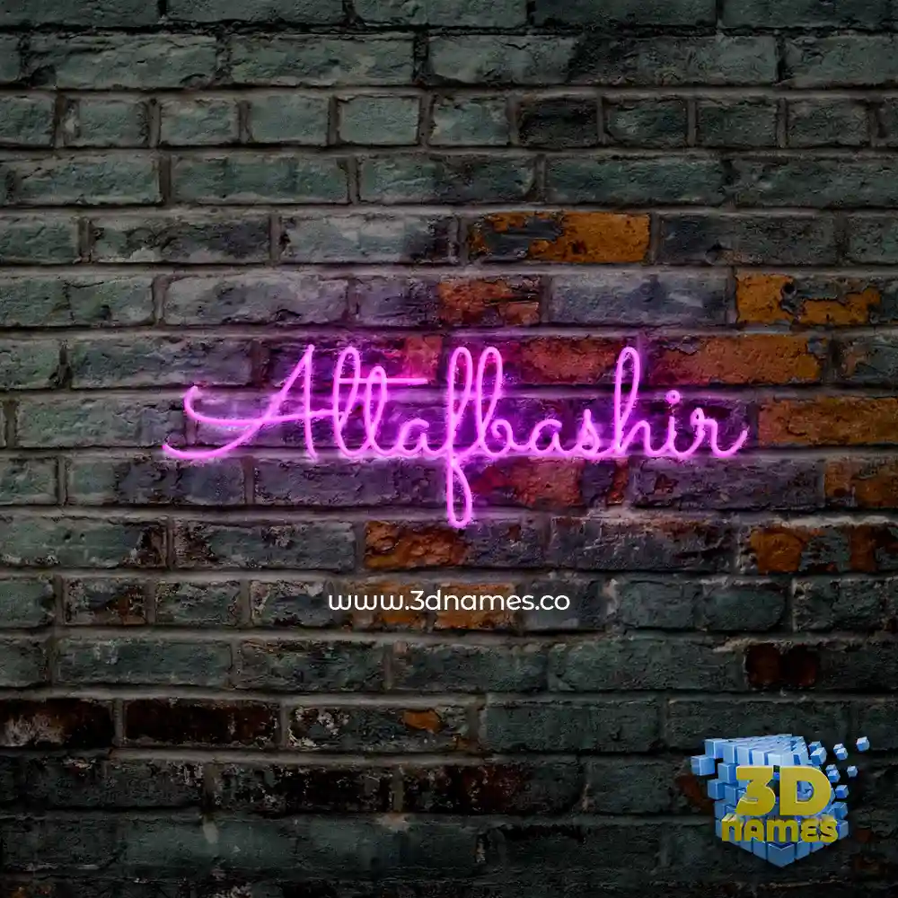 altafbashir in Pink Neon style - 3D name wallpaper