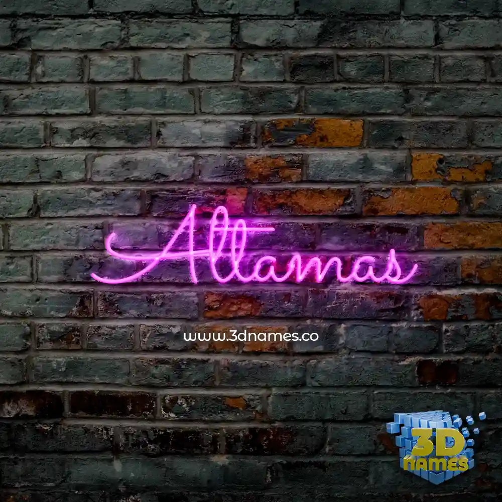 altamas in Pink Neon style - 3D name wallpaper