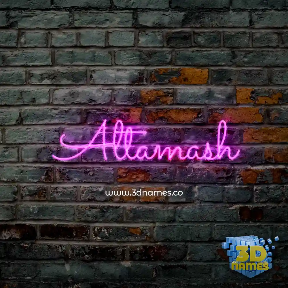 altamash in Pink Neon style - 3D name wallpaper