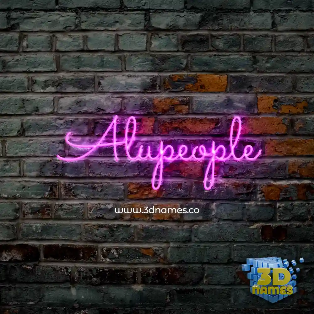 alupeople in Pink Neon style - 3D name wallpaper