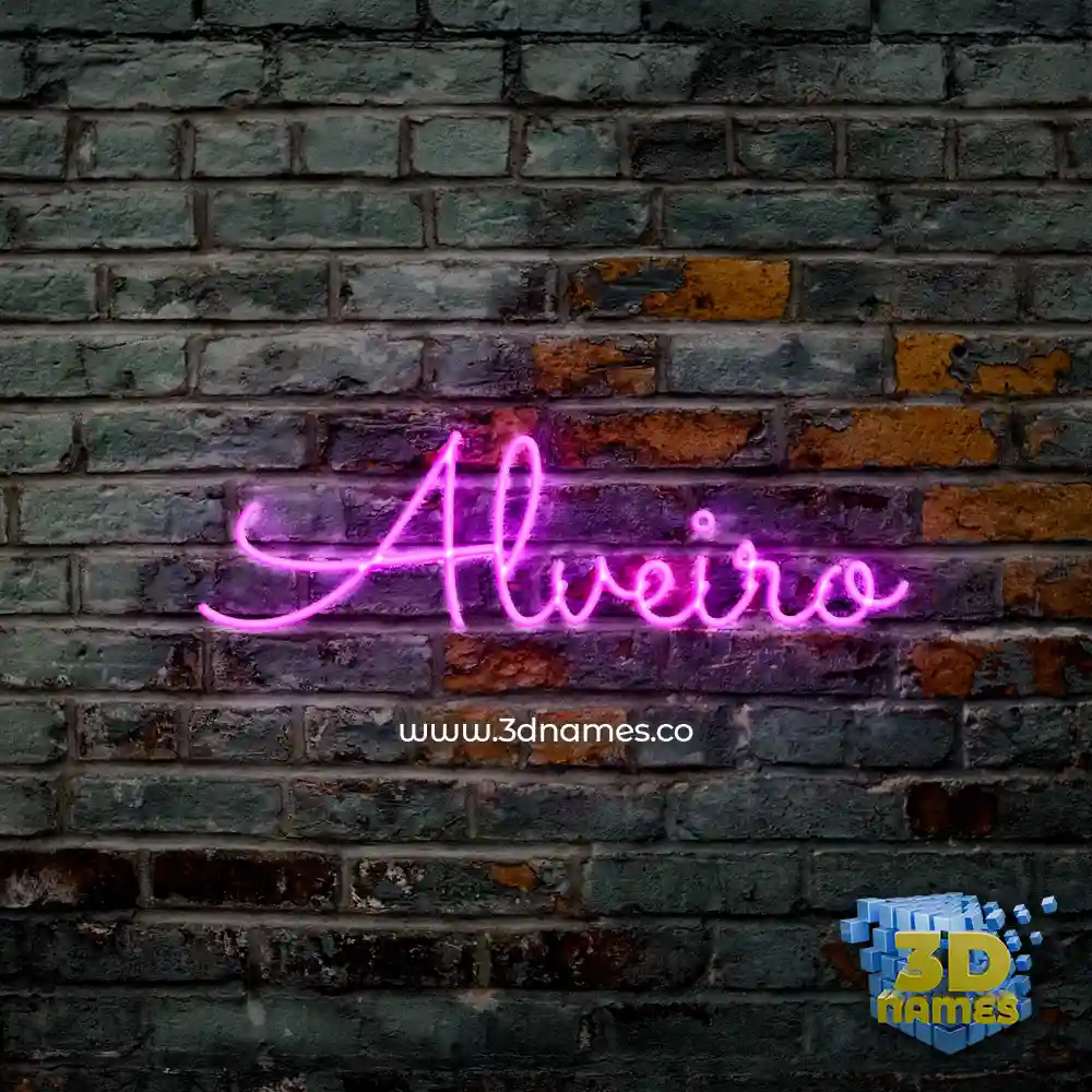 alveiro in Pink Neon style - 3D name wallpaper