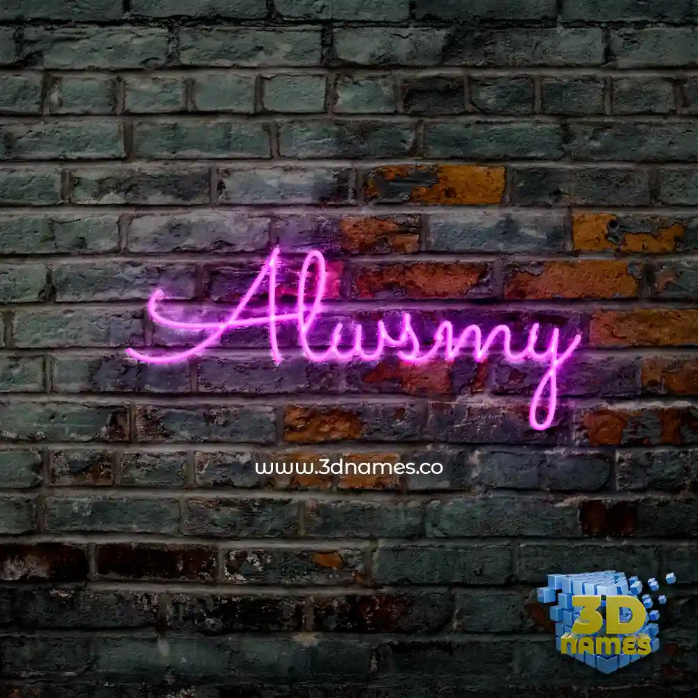 alwsmy in Pink Neon style - 3D name wallpaper