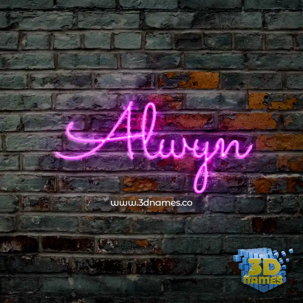 alwyn in Pink Neon style - 3D name wallpaper