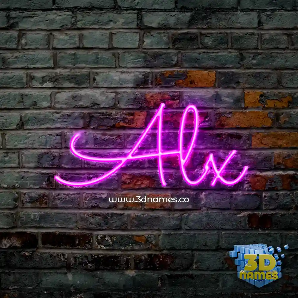 alx in Pink Neon style - 3D name wallpaper