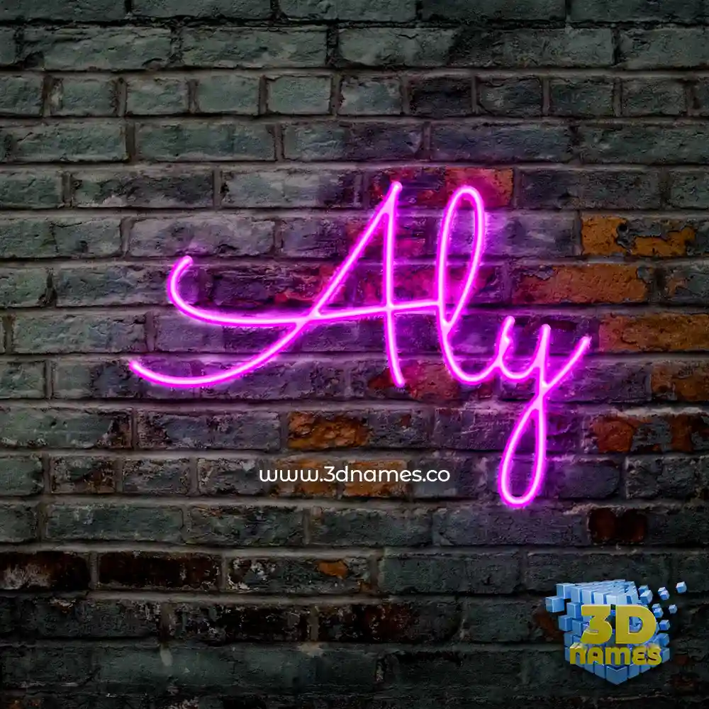 aly in Pink Neon style - 3D name wallpaper