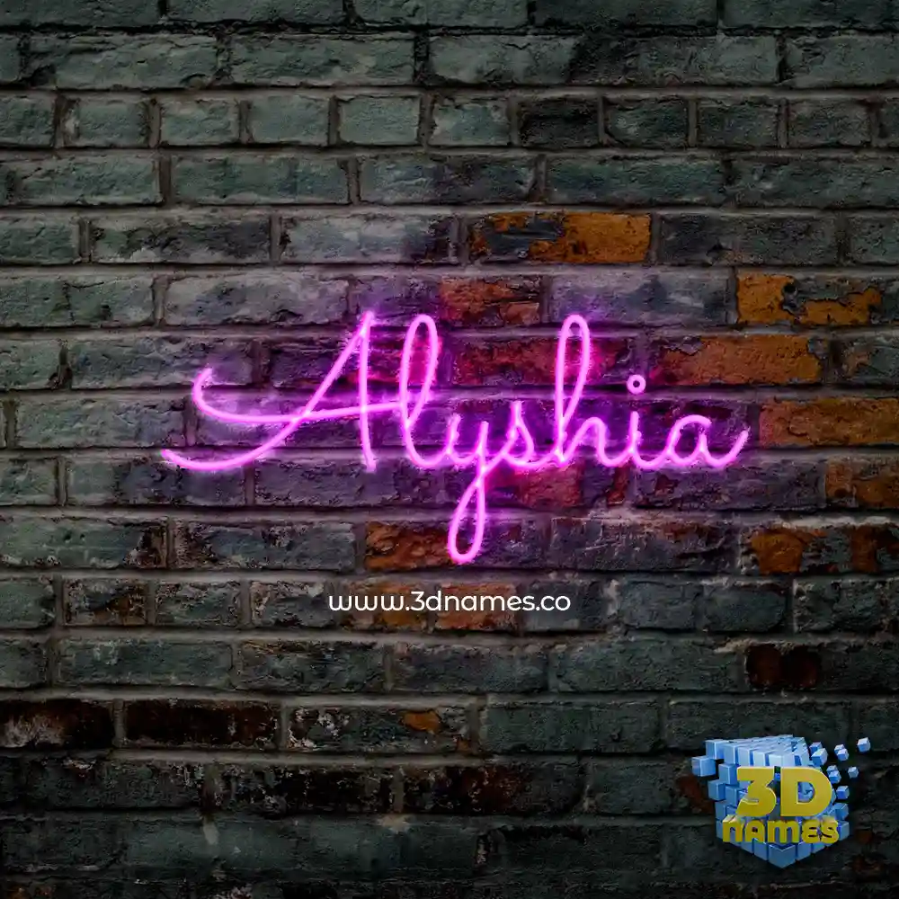 alyshia in Pink Neon style - 3D name wallpaper