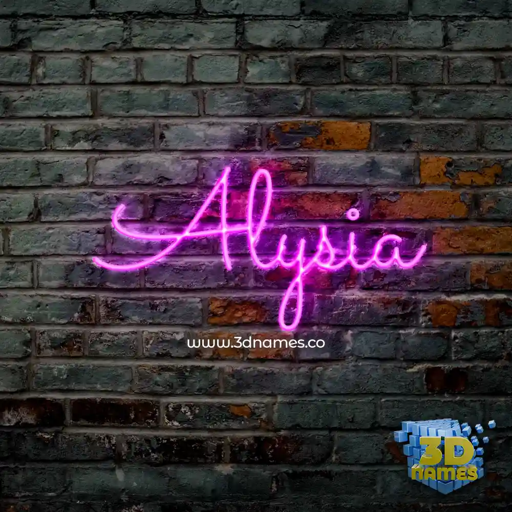 alysia in Pink Neon style - 3D name wallpaper