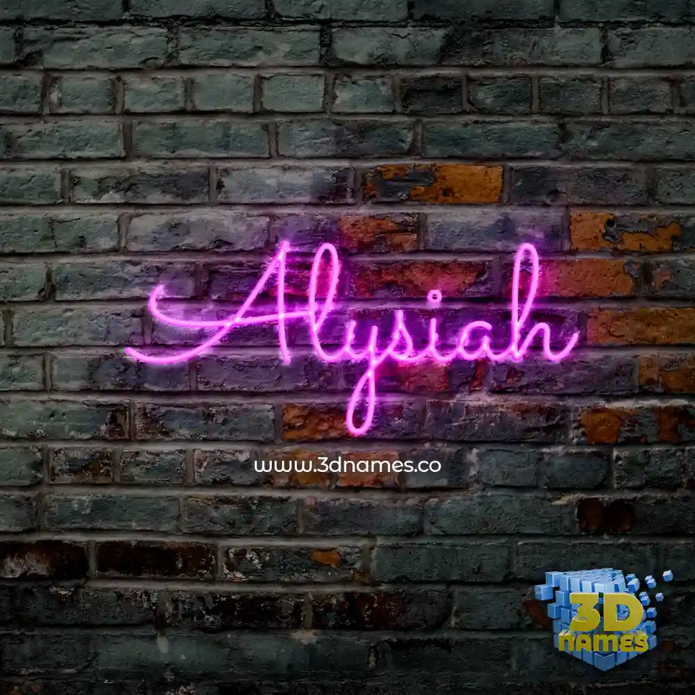 alysiah in Pink Neon style - 3D name wallpaper