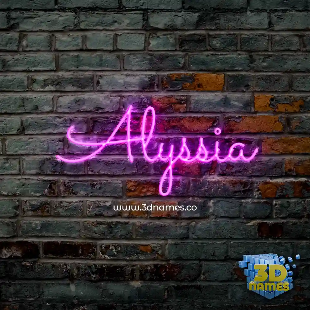 alyssia in Pink Neon style - 3D name wallpaper