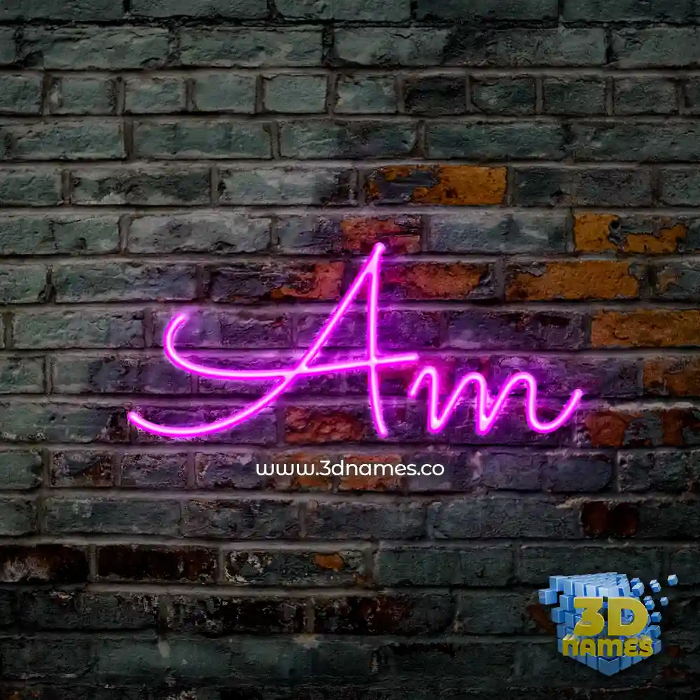 am in Pink Neon style - 3D name wallpaper
