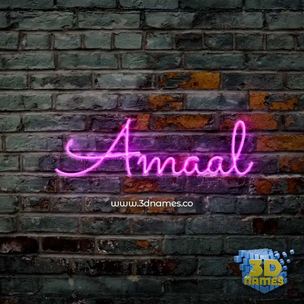 amaal in Pink Neon style - 3D name wallpaper