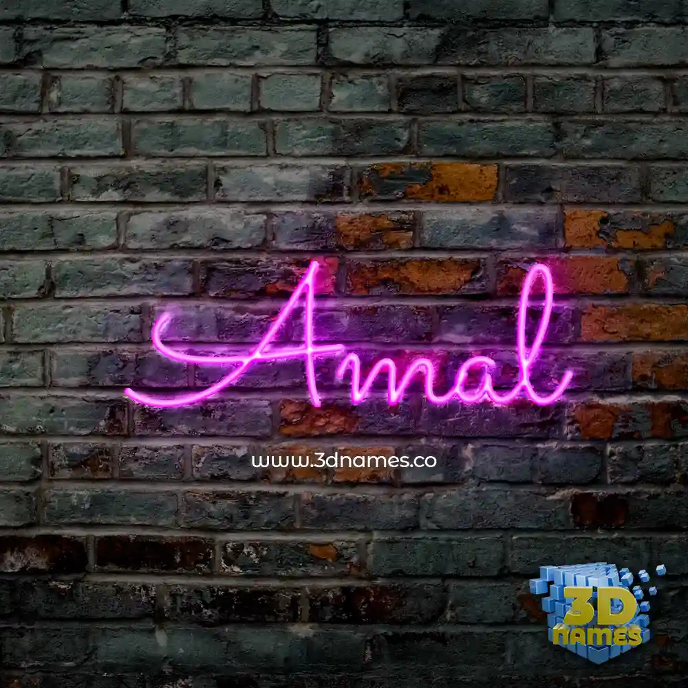 amal in Pink Neon style - 3D name wallpaper