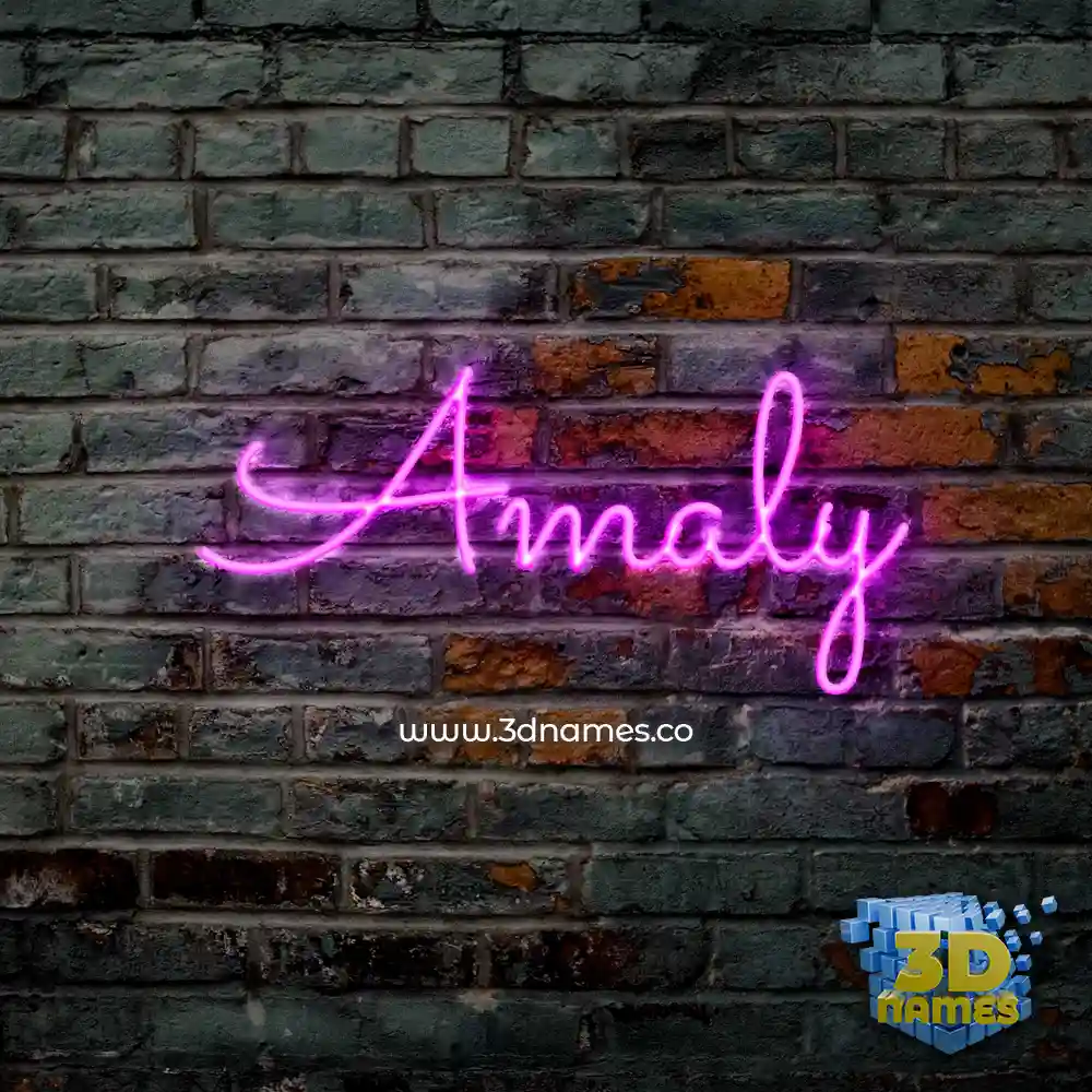 amaly in Pink Neon style - 3D name wallpaper