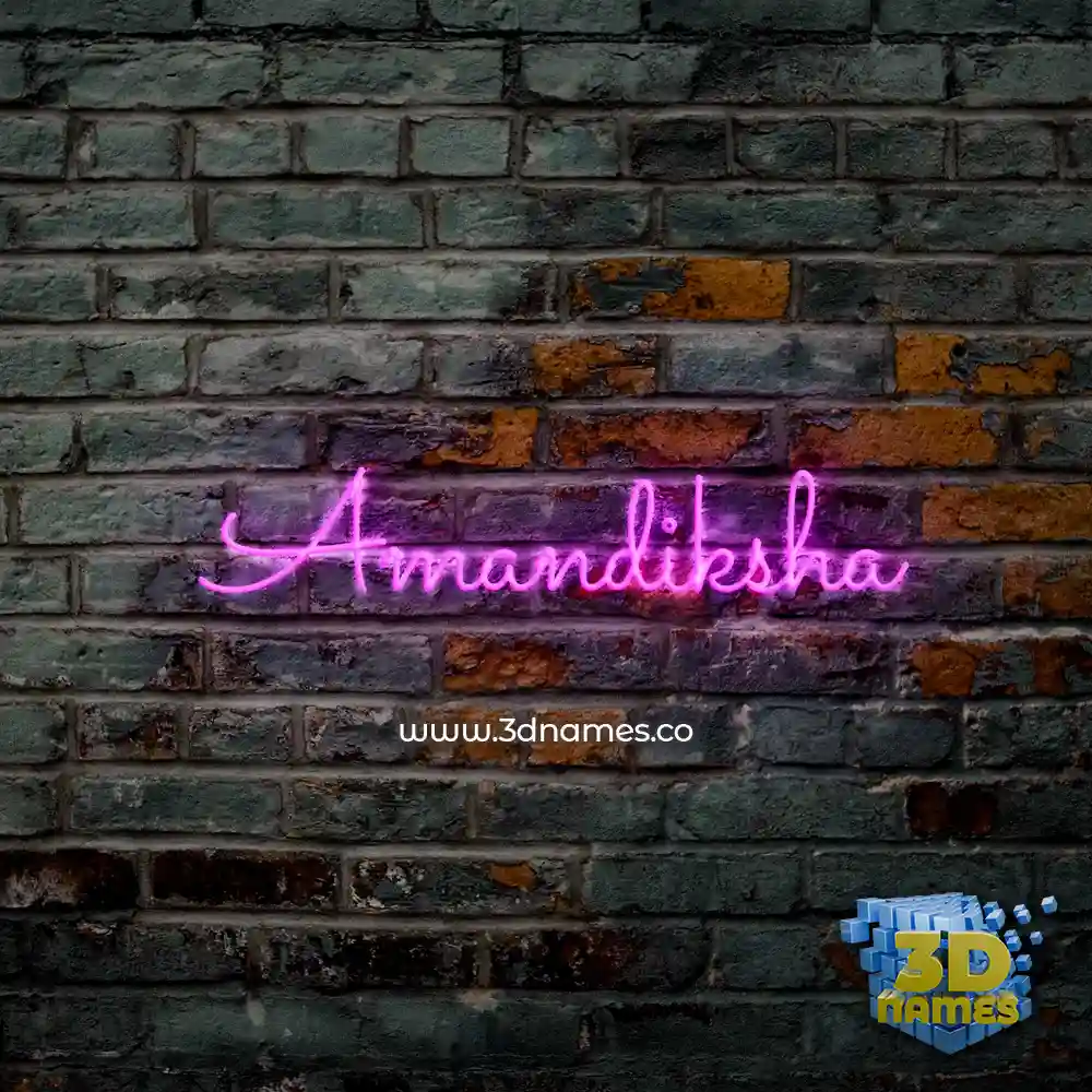 amandiksha in Pink Neon style - 3D name wallpaper