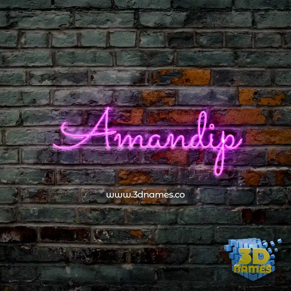 amandip in Pink Neon style - 3D name wallpaper