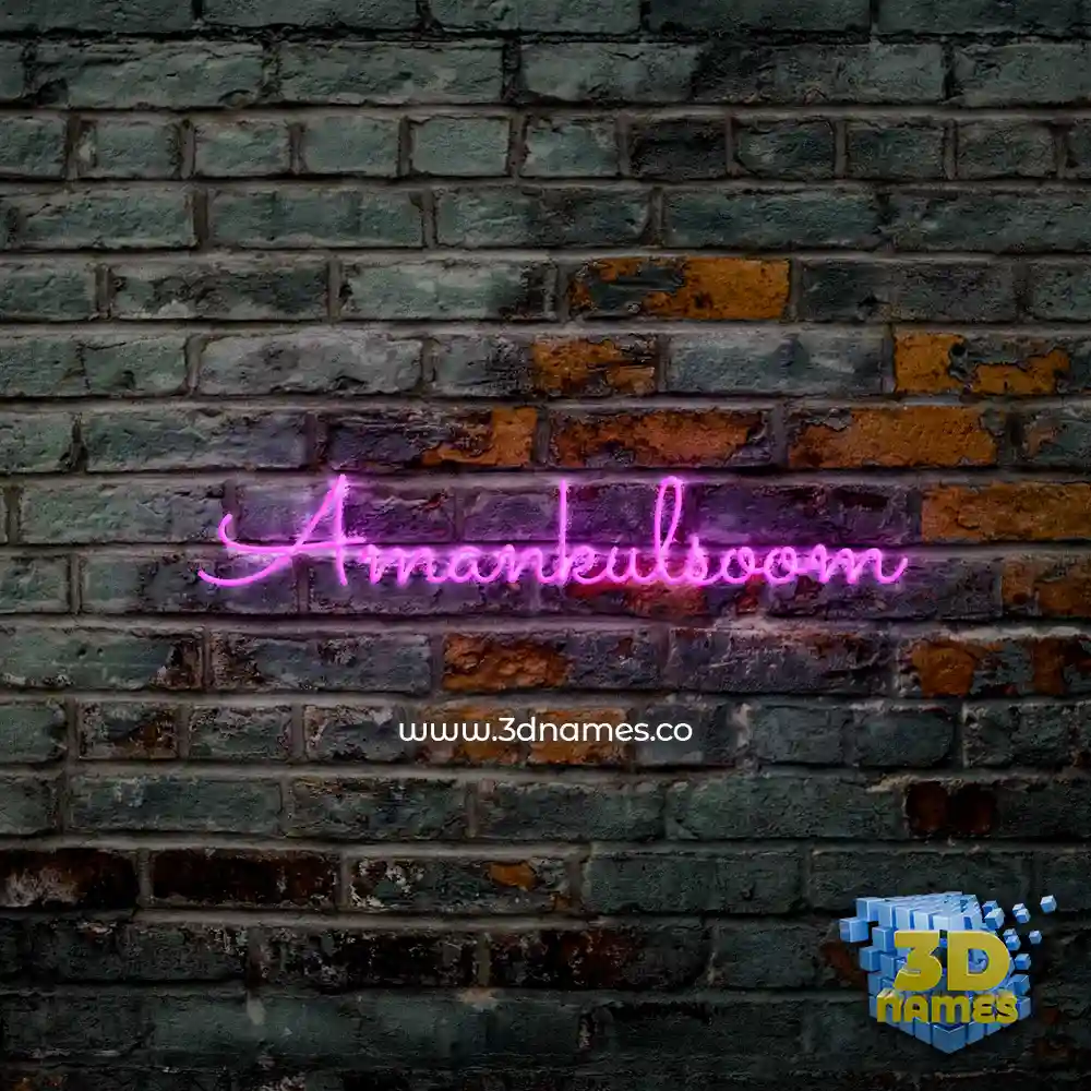 amankulsoom in Pink Neon style - 3D name wallpaper