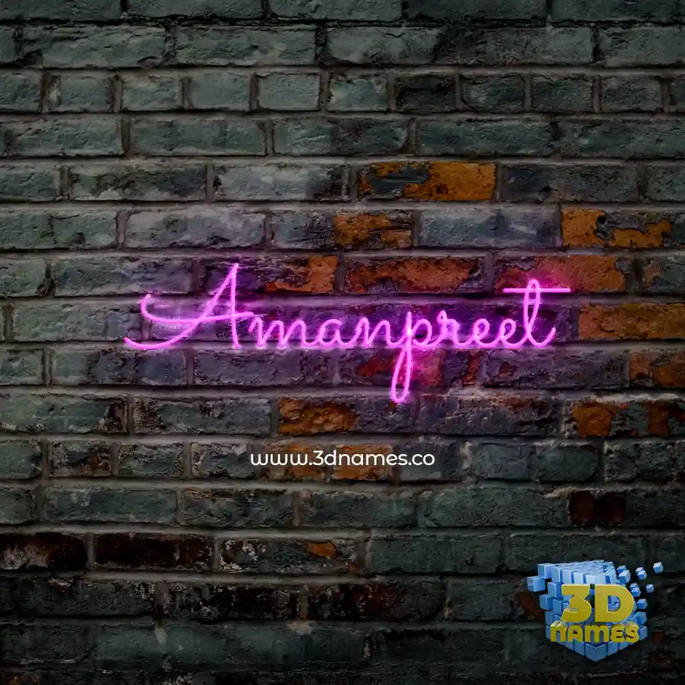 amanpreet in Pink Neon style - 3D name wallpaper