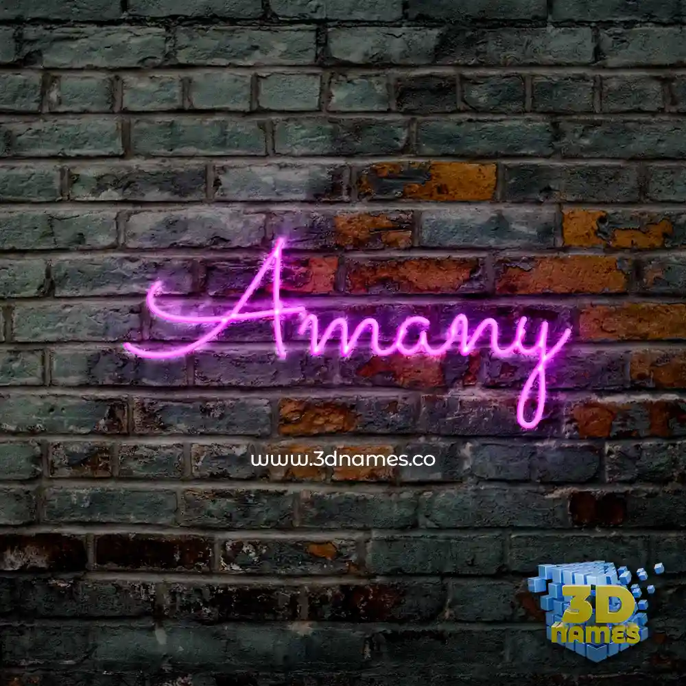 amany in Pink Neon style - 3D name wallpaper