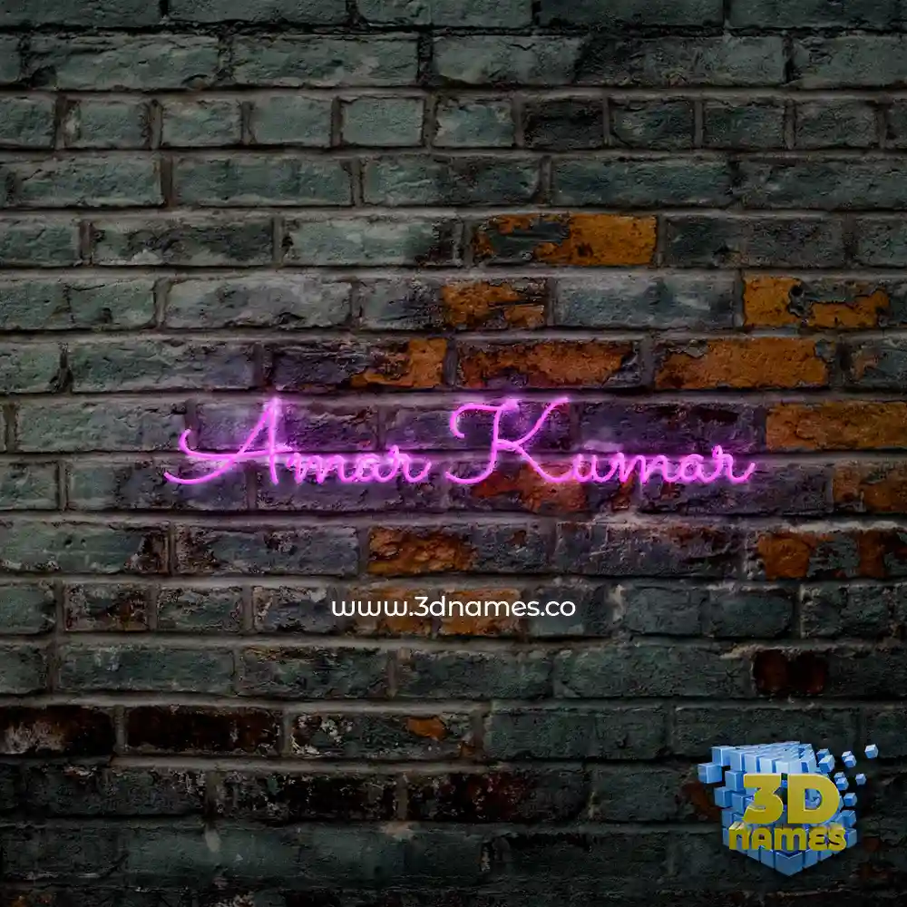 amar kumar in Pink Neon style - 3D name wallpaper