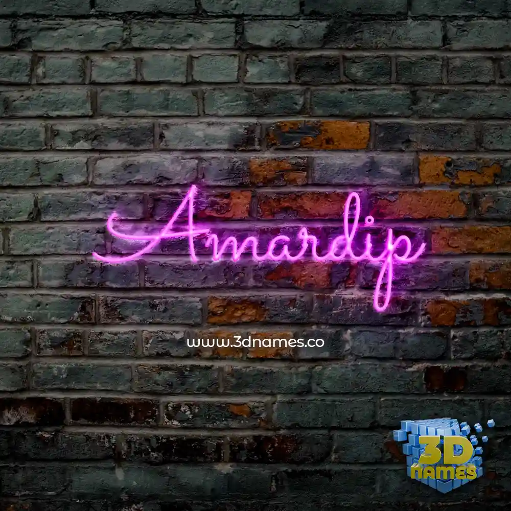 amardip in Pink Neon style - 3D name wallpaper