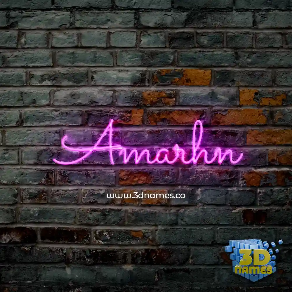 amarhn in Pink Neon style - 3D name wallpaper