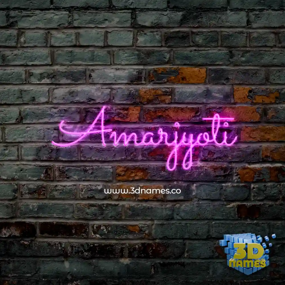 amarjyoti in Pink Neon style - 3D name wallpaper
