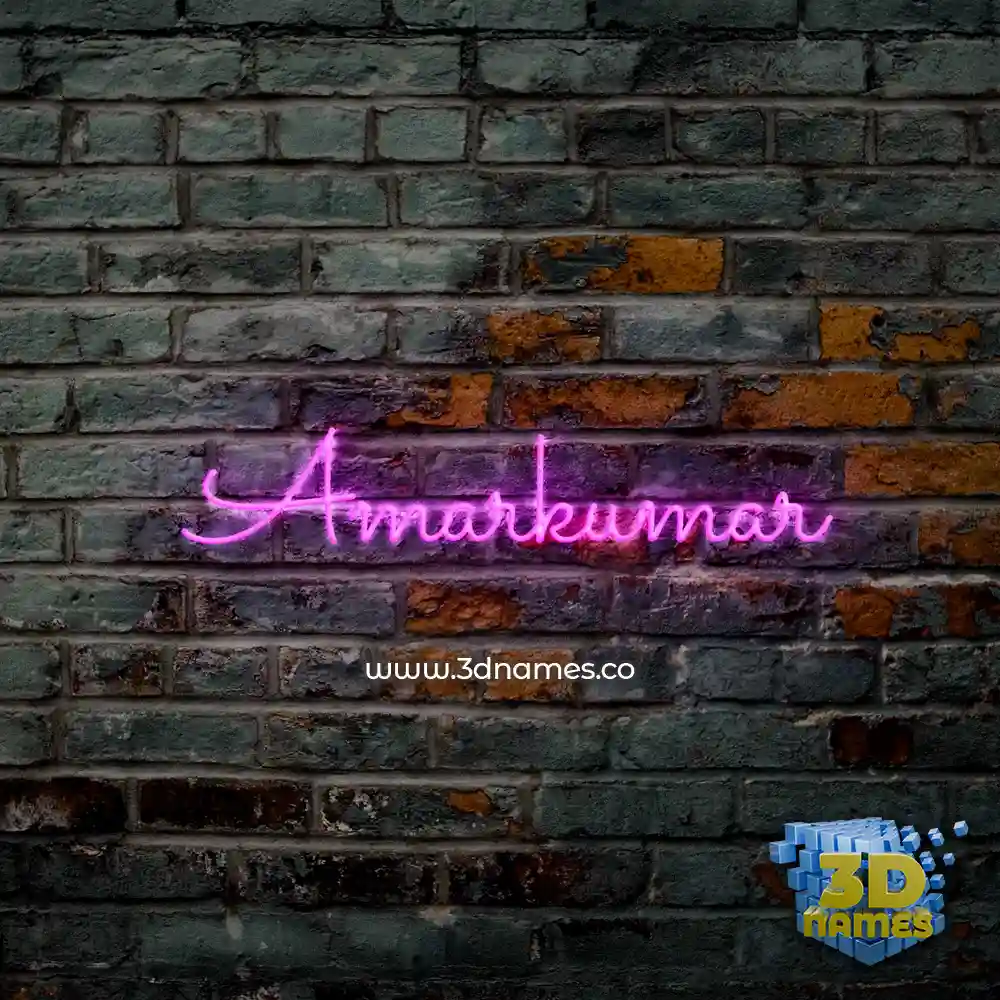 amarkumar in Pink Neon style - 3D name wallpaper