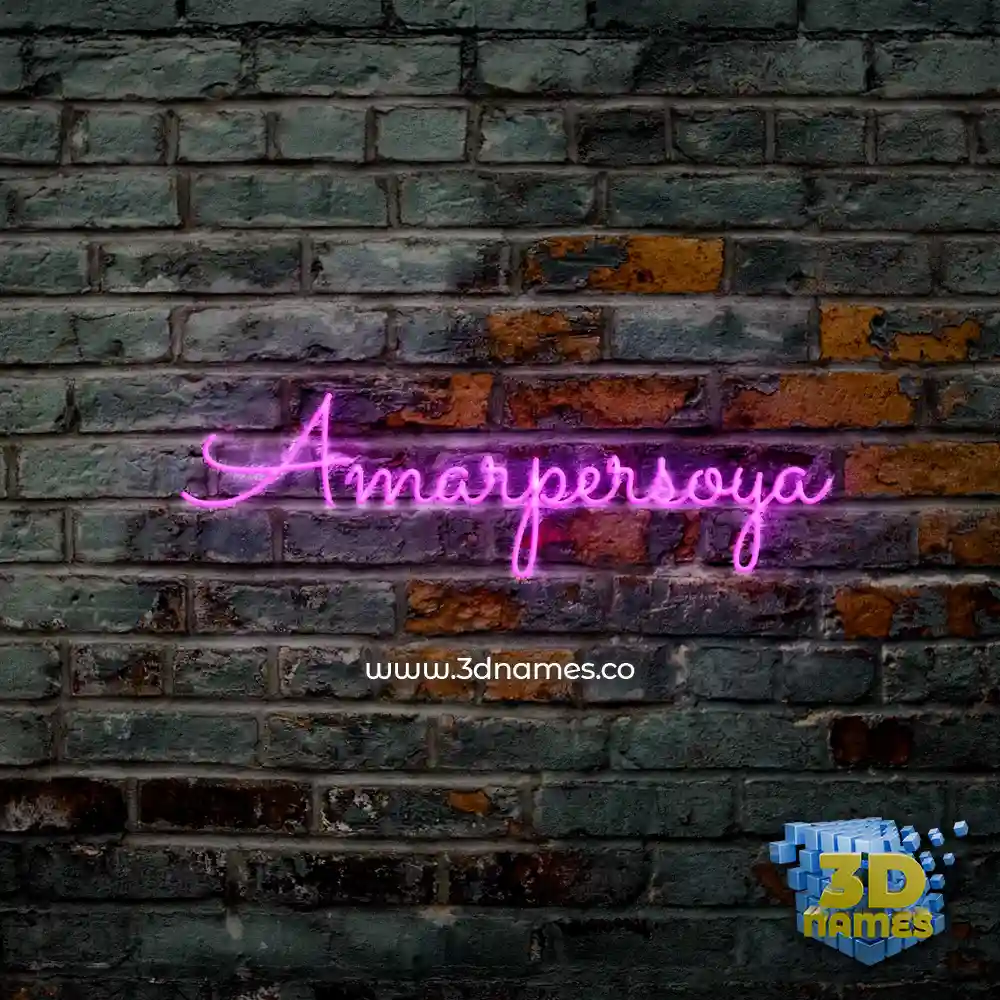 amarpersoya in Pink Neon style - 3D name wallpaper