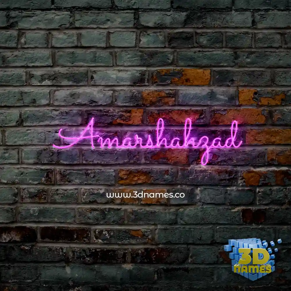 amarshahzad in Pink Neon style - 3D name wallpaper