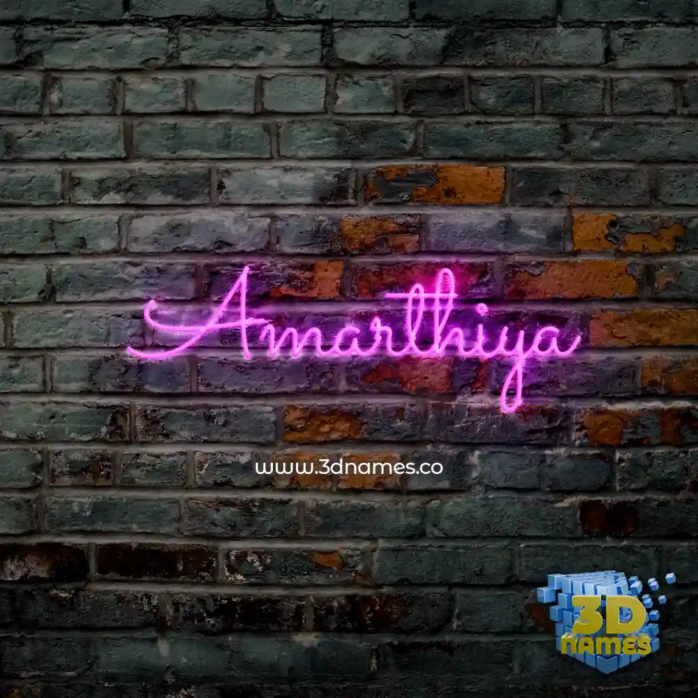 amarthiya in Pink Neon style - 3D name wallpaper