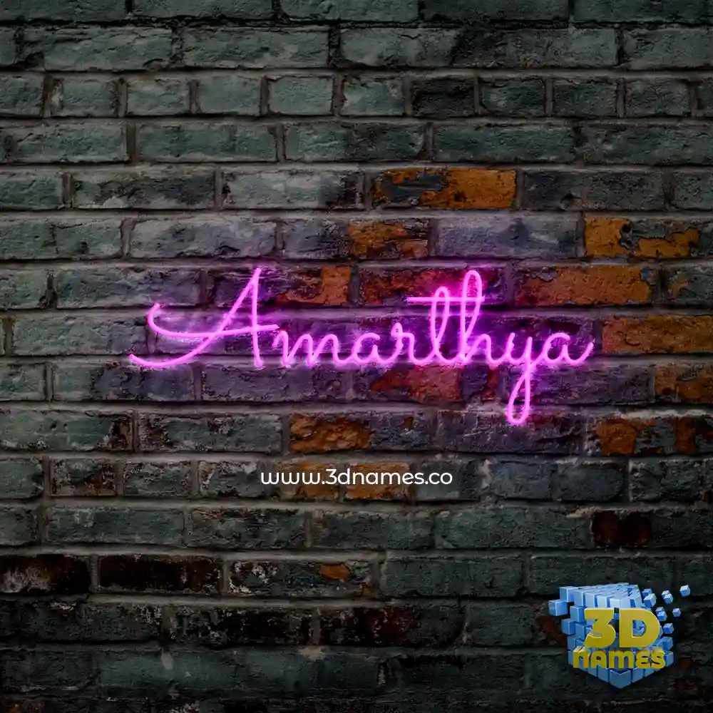 amarthya in Pink Neon style - 3D name wallpaper