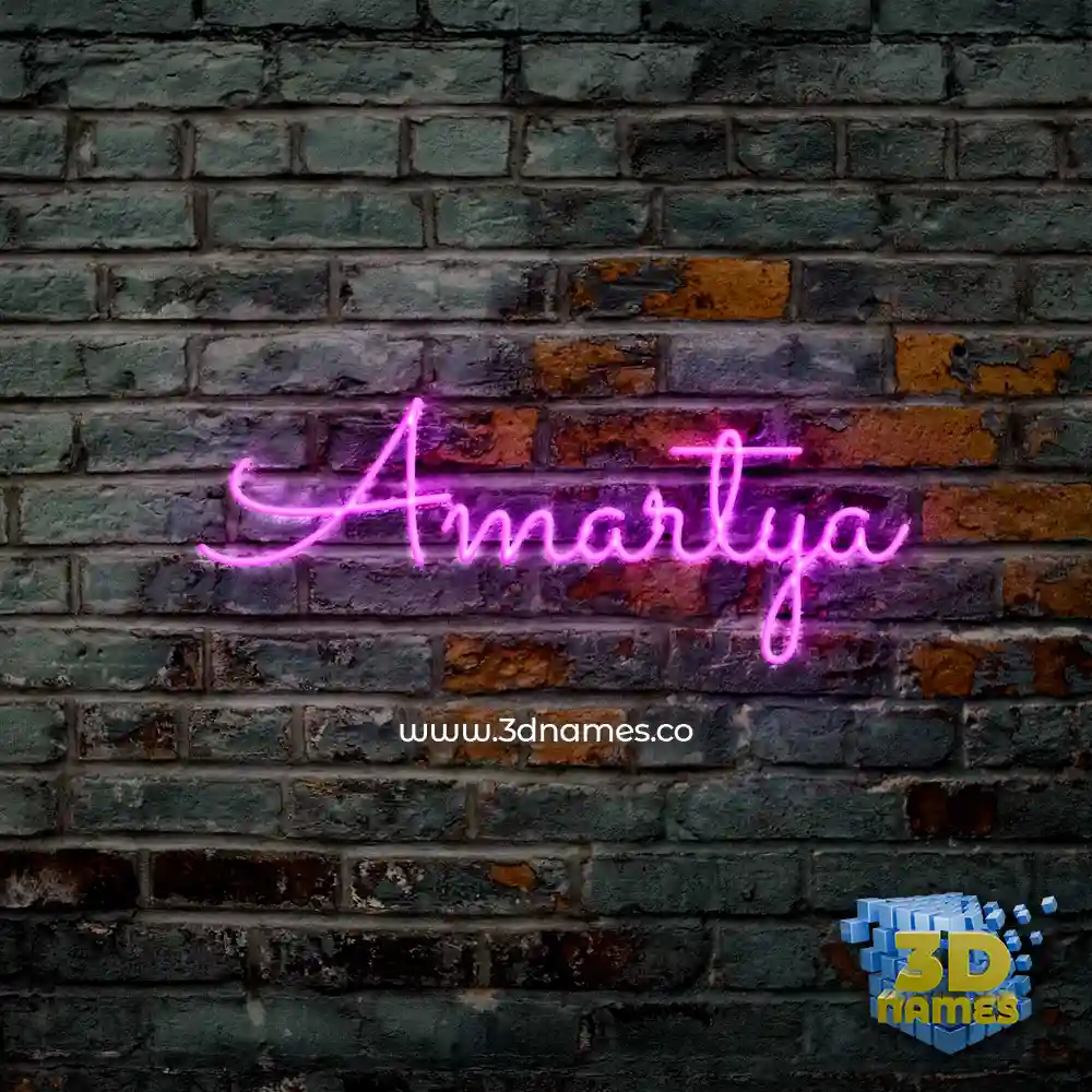 amartya in Pink Neon style - 3D name wallpaper