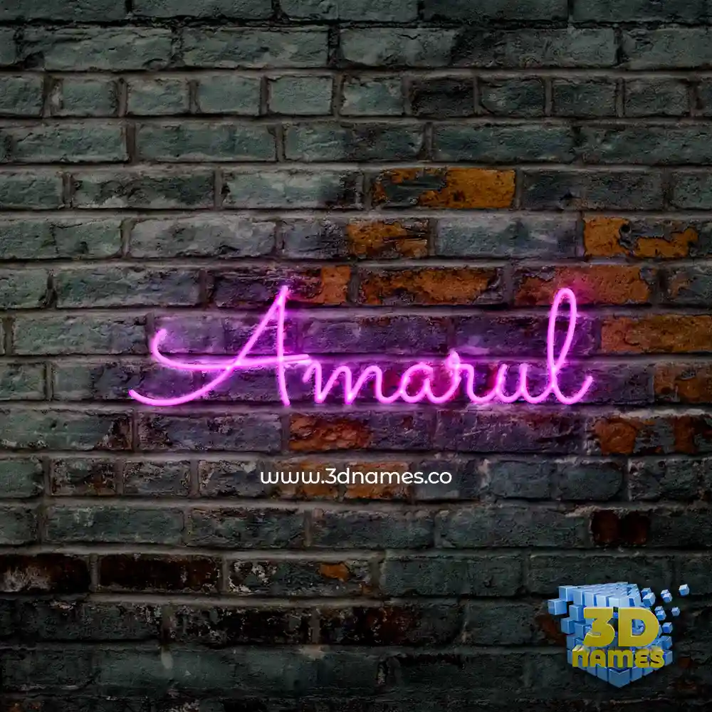 amarul in Pink Neon style - 3D name wallpaper